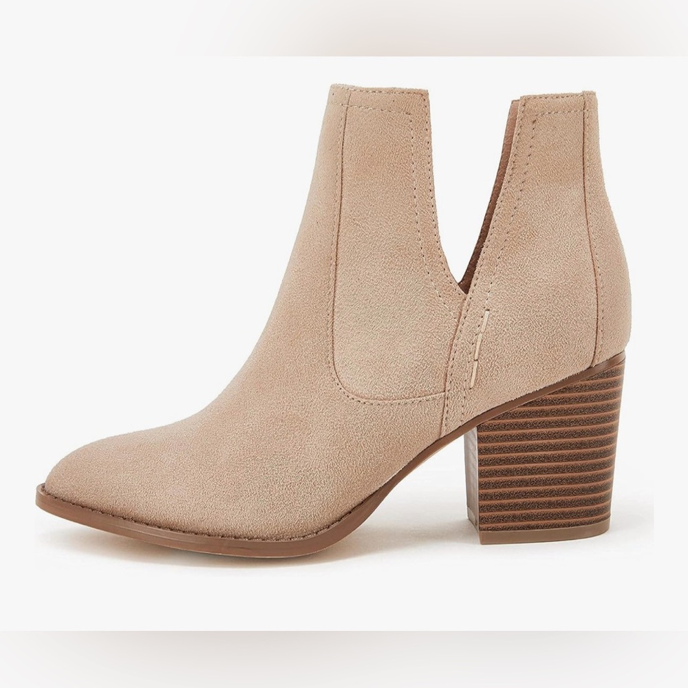 Light Tan Suede Booties